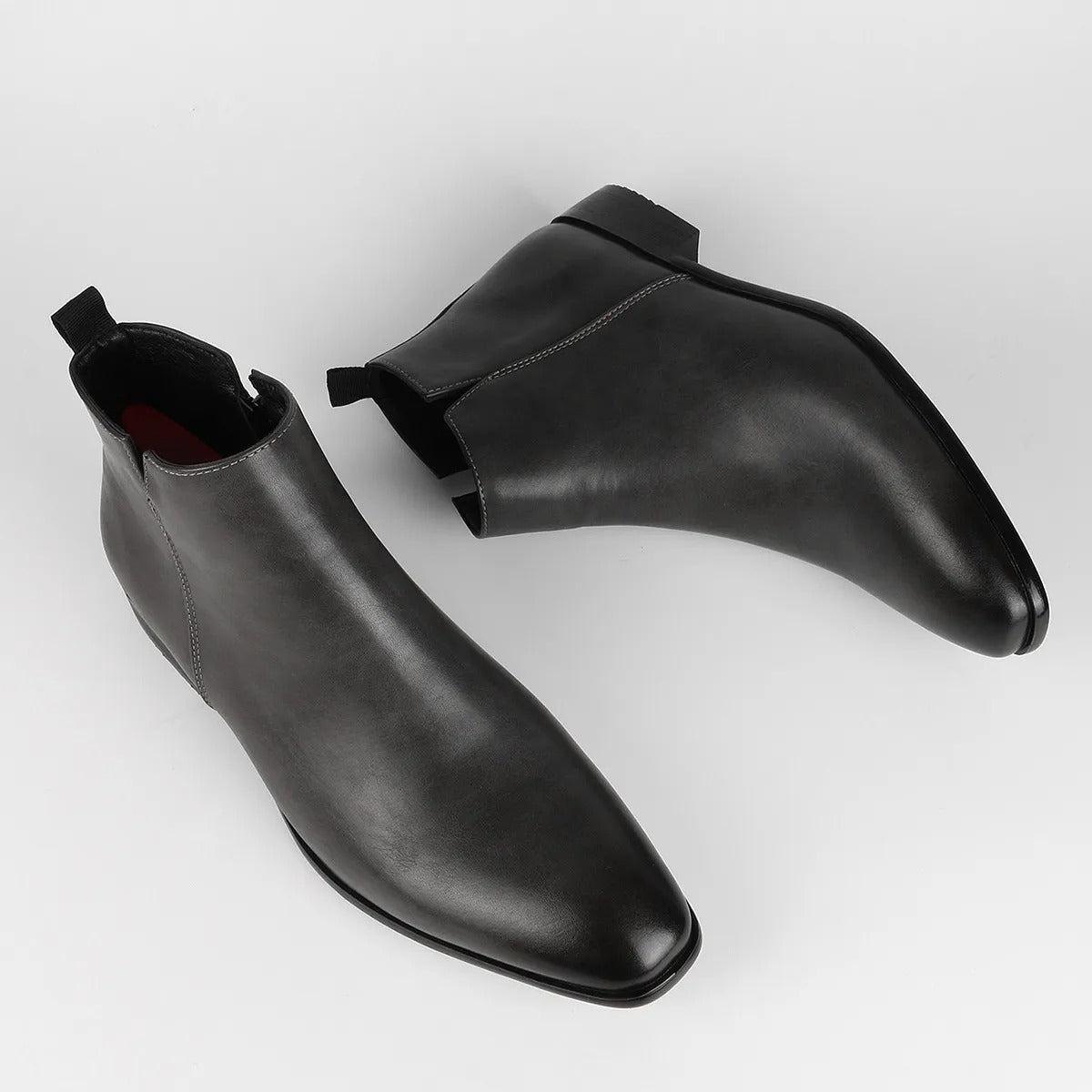 Klassische Retro-Herrenstiefeletten mit seitlichem Reißverschluss