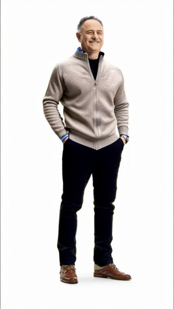 Klassische Wollstrickjacke für Herren