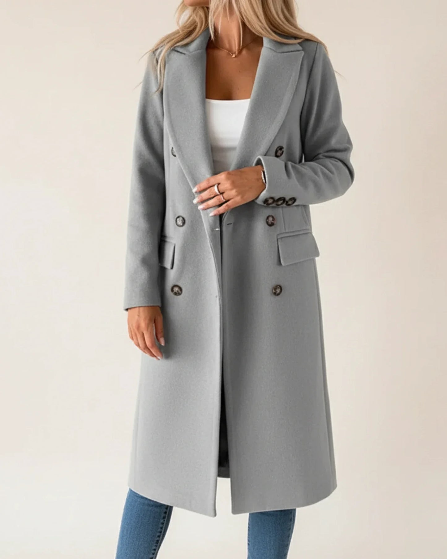 Klassischer langer Trenchcoat für Damen