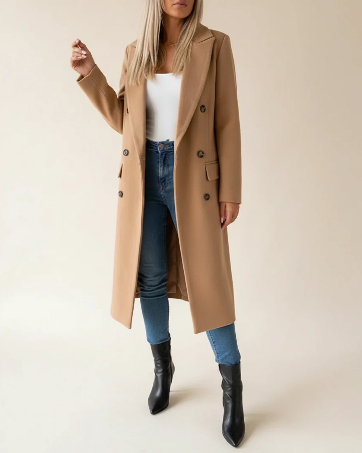 Klassischer langer Trenchcoat für Damen