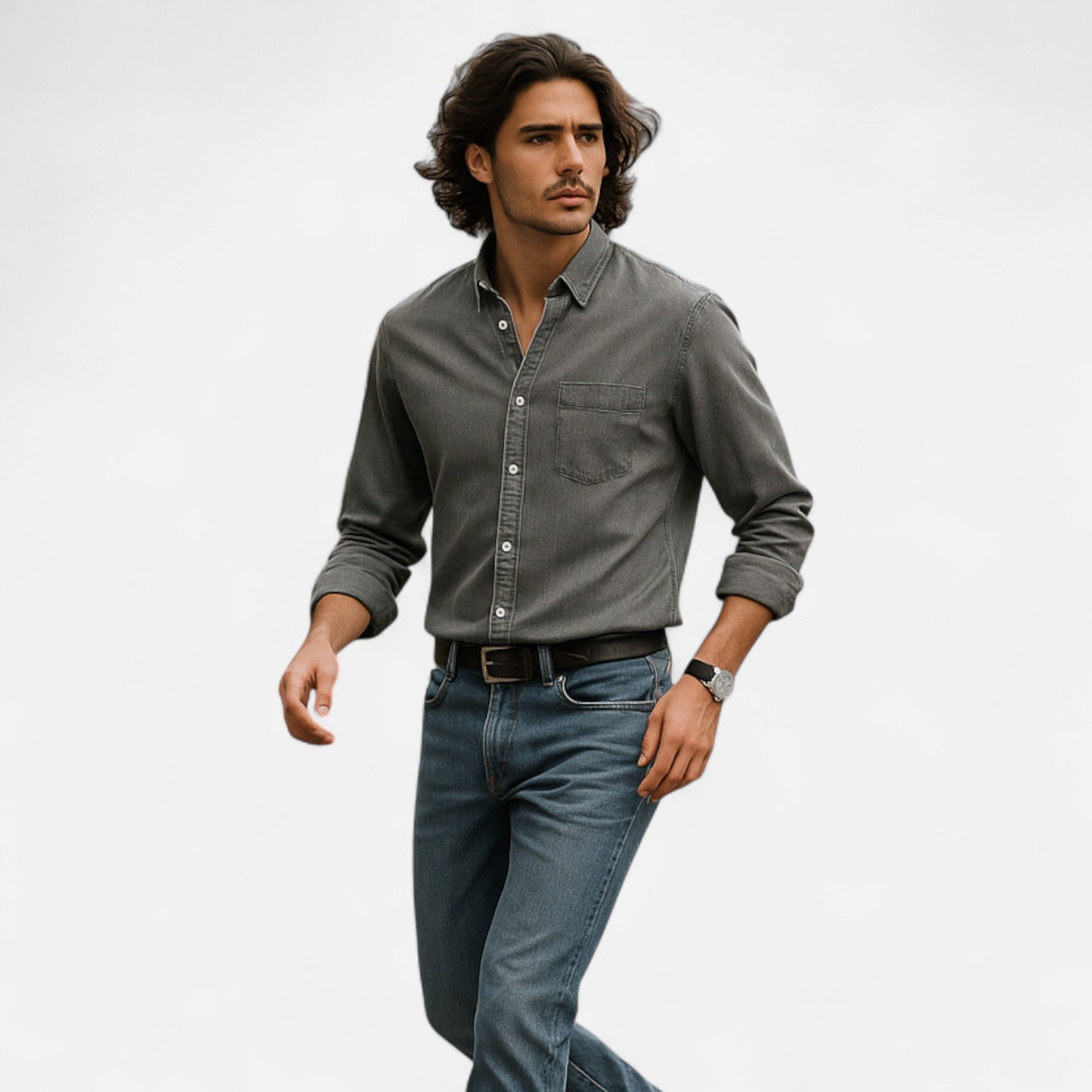 Klassisches Jeanshemd für Herren aus Premium-Baumwolle