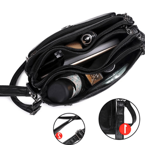 Kleine Schultertasche aus Leder für Damen | Hochwertiges Lederfinish