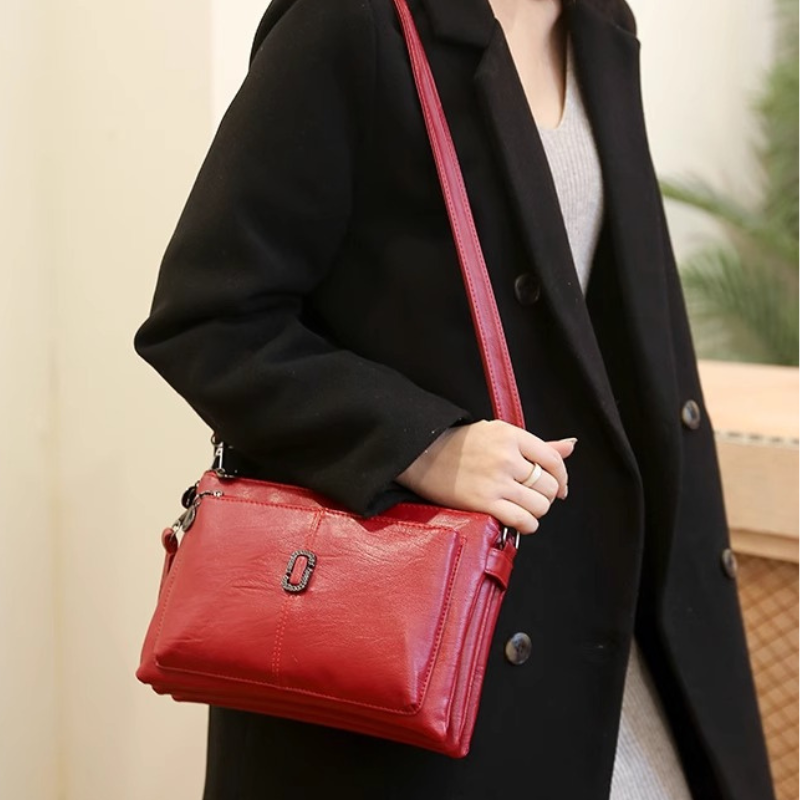 Kleine Schultertasche aus Leder für Damen | Hochwertiges Lederfinish