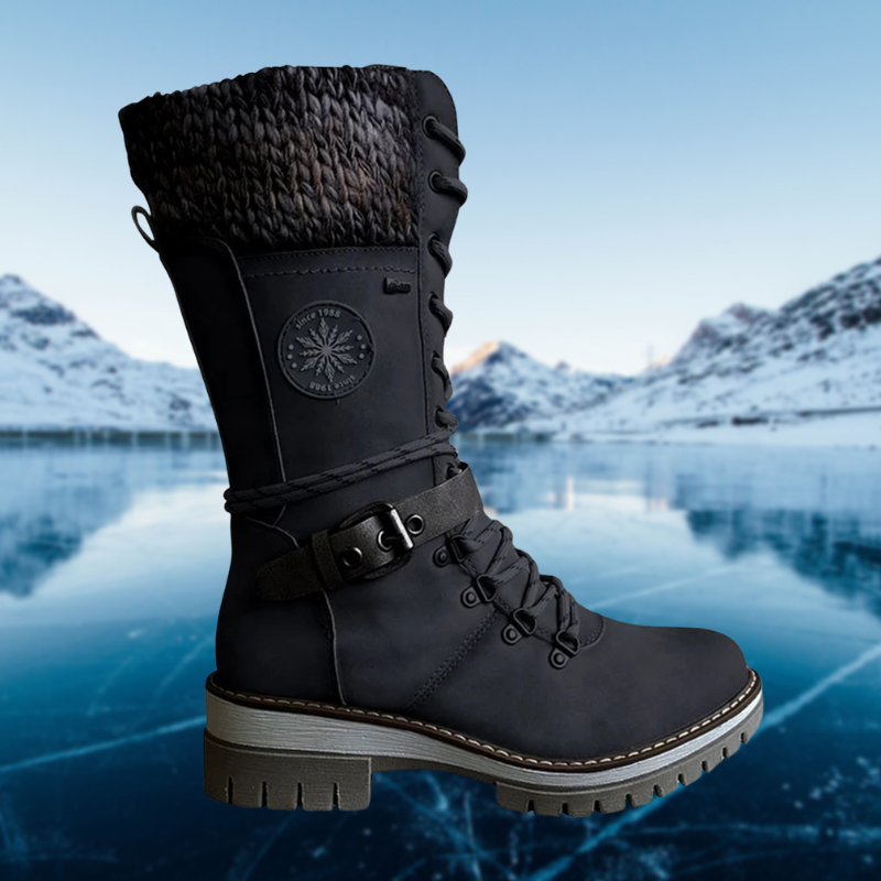 Kniehohe Damen-Schnürstiefel