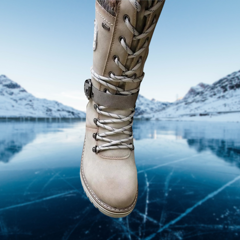 Kniehohe Damen-Schnürstiefel
