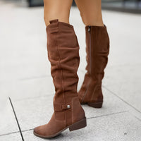 Kniehohe Damenstiefel mit rutschfester Sohle