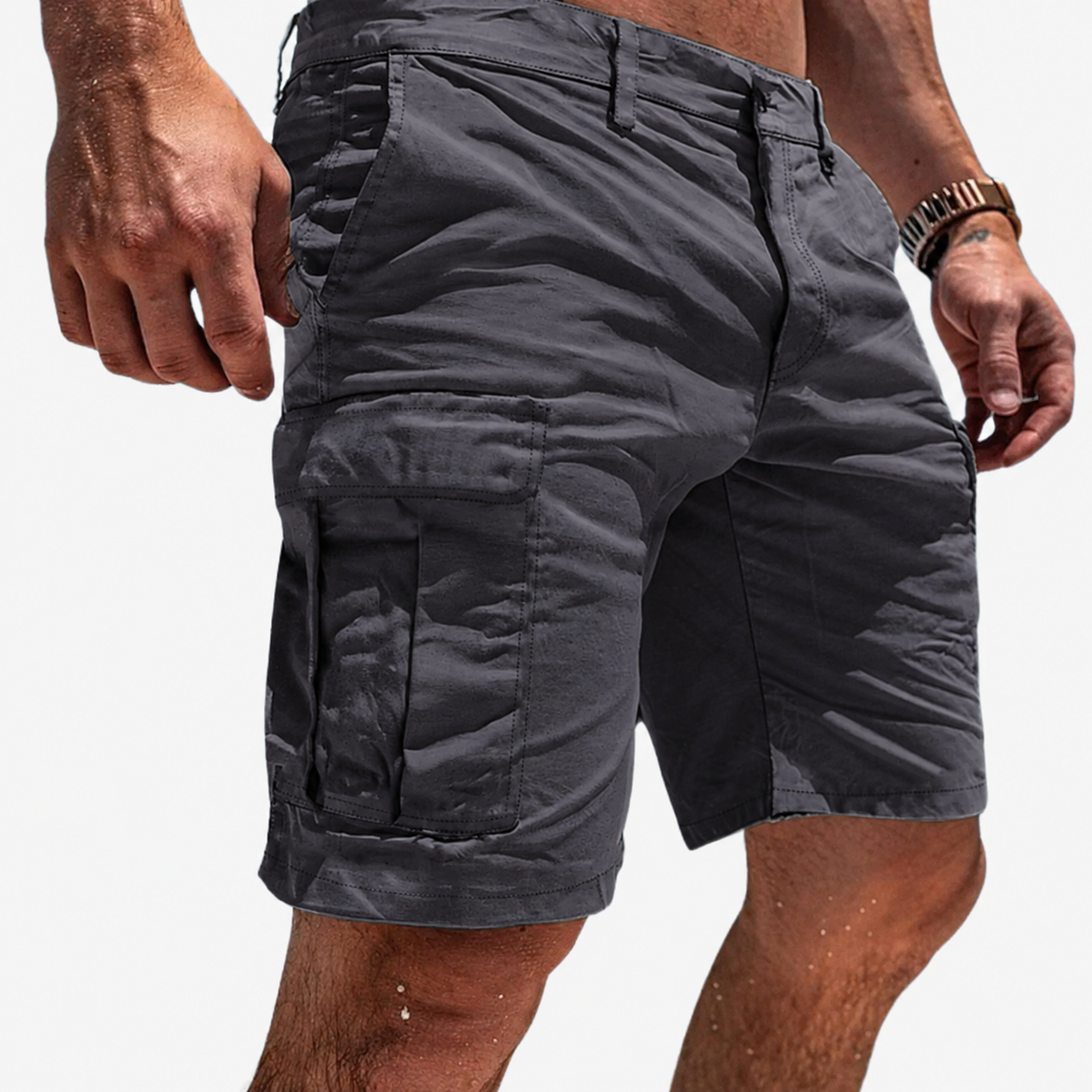 Knielange Herren-Cargoshorts mit mehreren Taschen für den Sommer