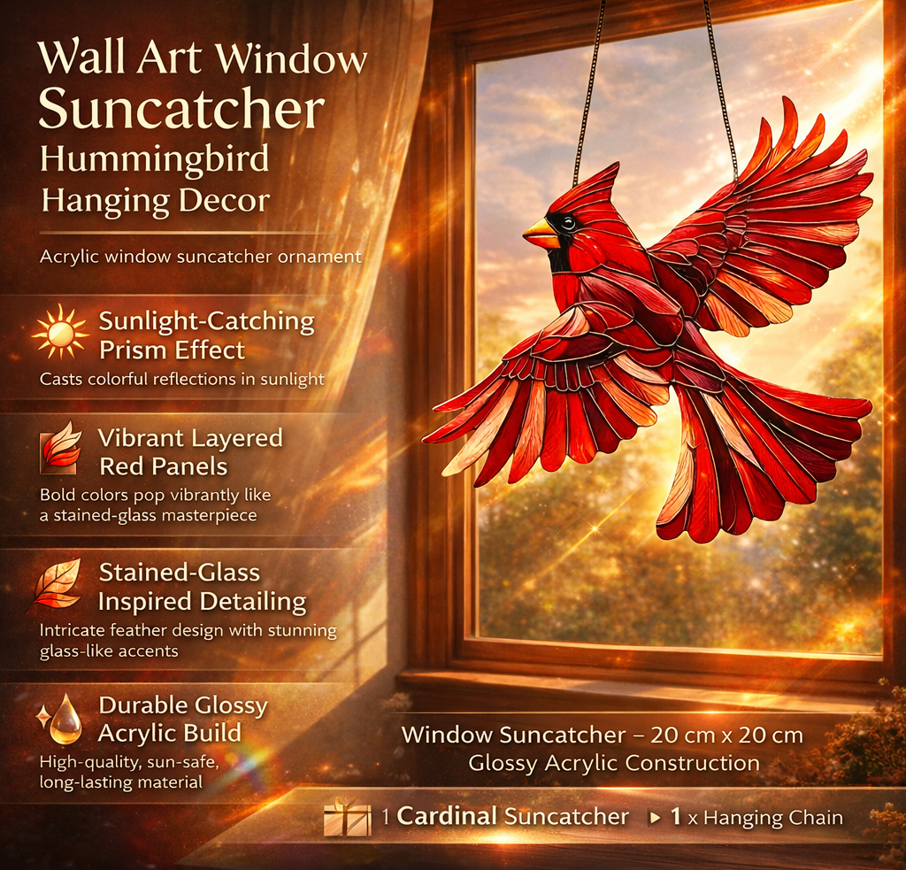 Kolibri-Sonnenfänger für Fenster als Wandkunst und Hängedekoration