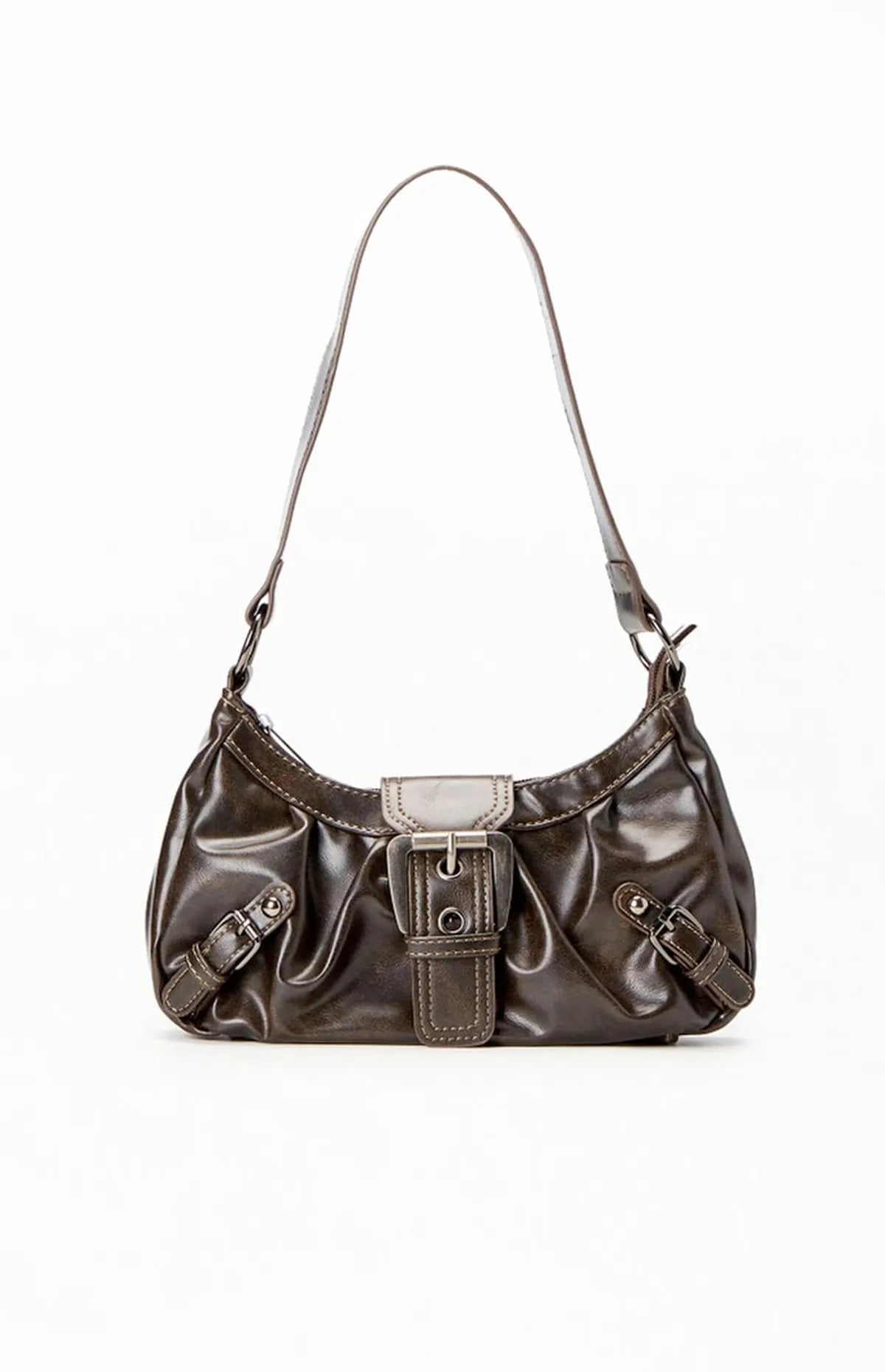 Kompakte, formschöne Damen-Schultertasche aus Leder