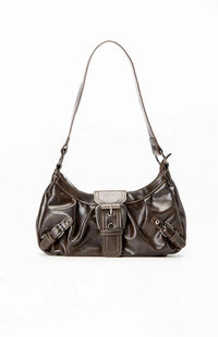 Kompakte, formschöne Damen-Schultertasche aus Leder