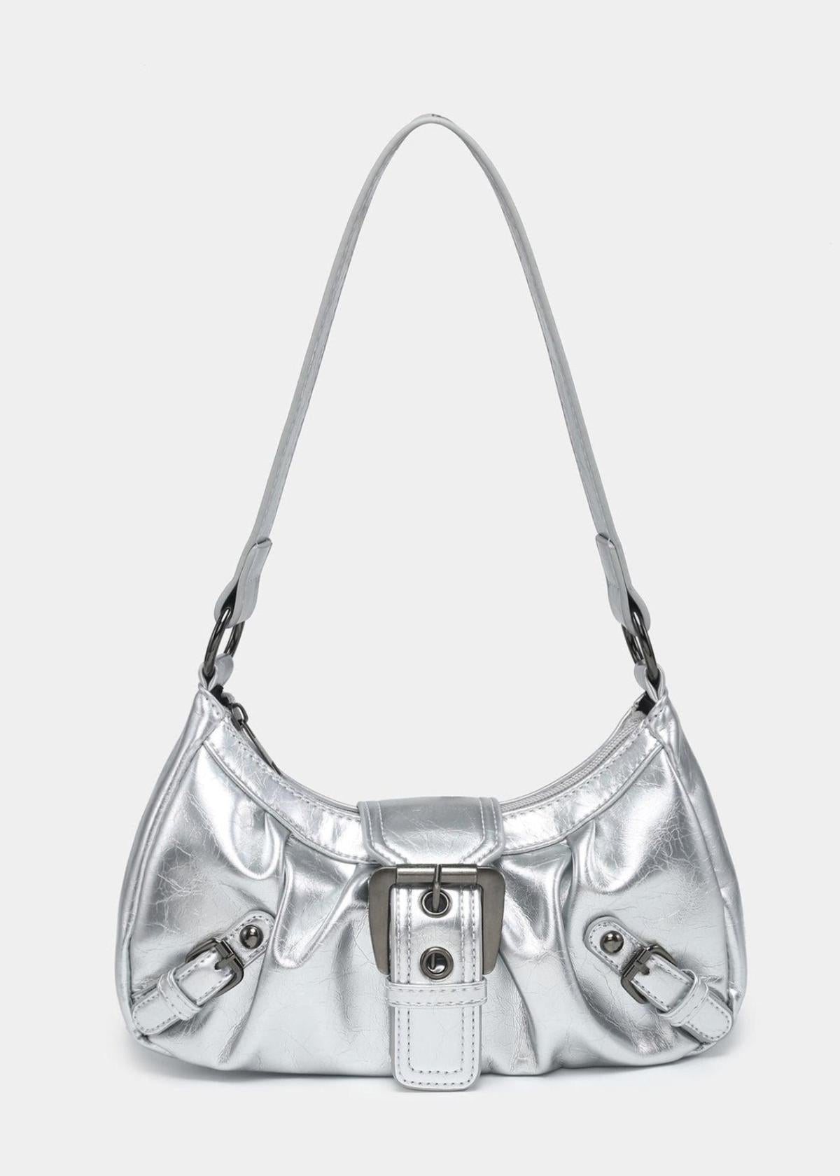 Kompakte, formschöne Damen-Schultertasche aus Leder