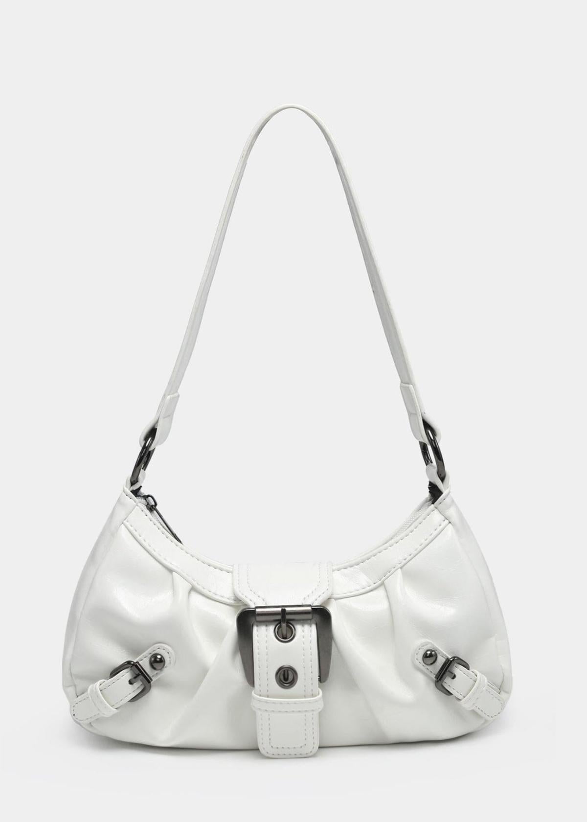 Kompakte, formschöne Damen-Schultertasche aus Leder