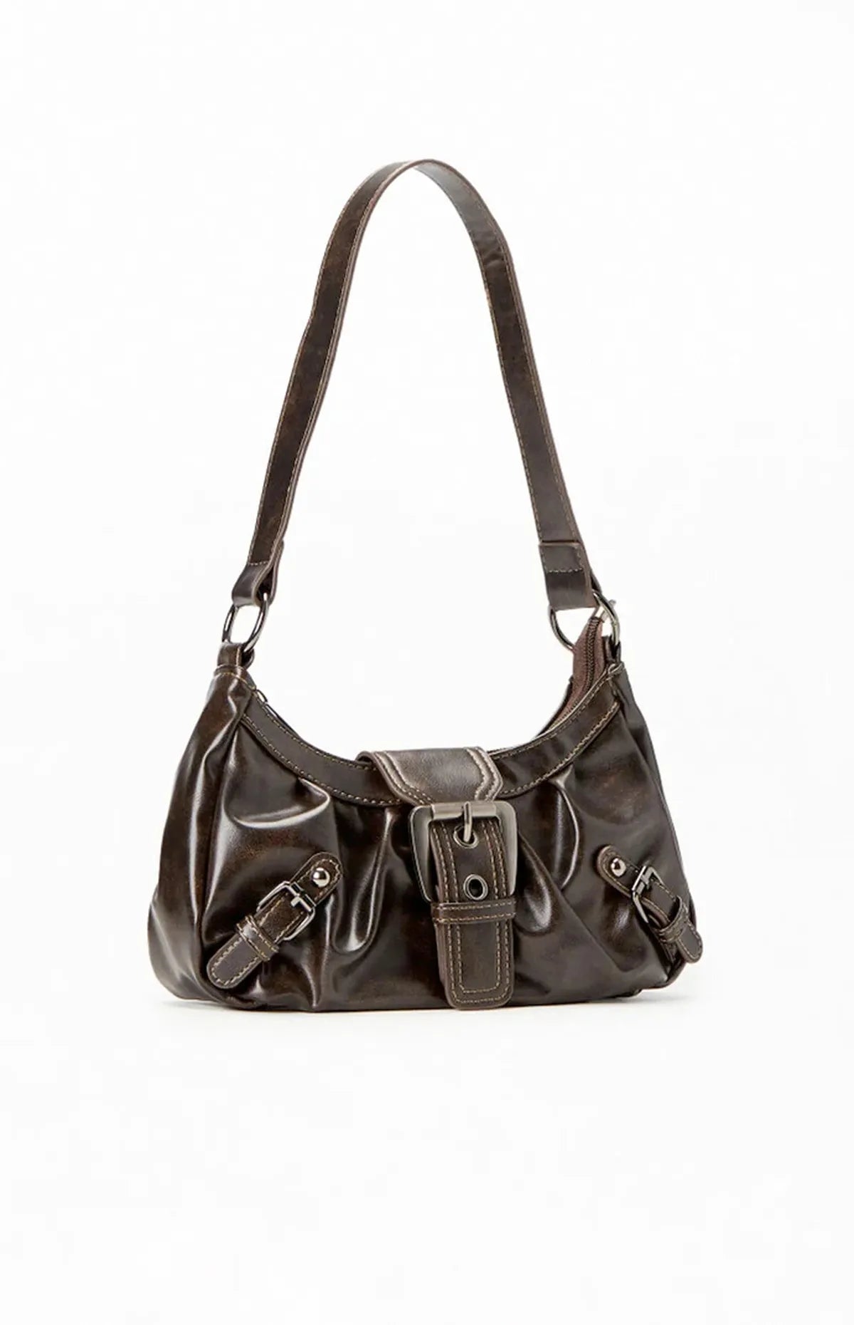 Kompakte, formschöne Damen-Schultertasche aus Leder