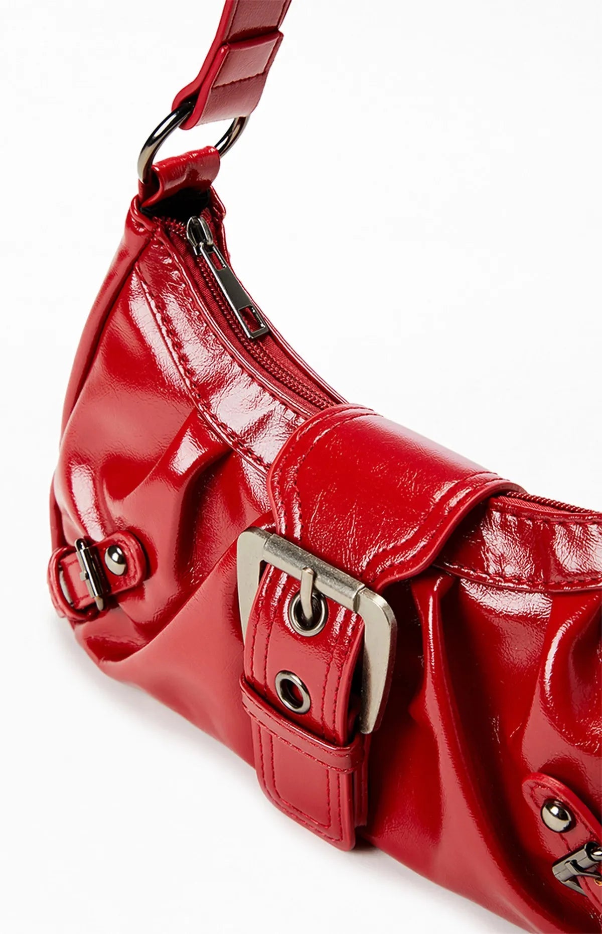 Kompakte, formschöne Damen-Schultertasche aus Leder
