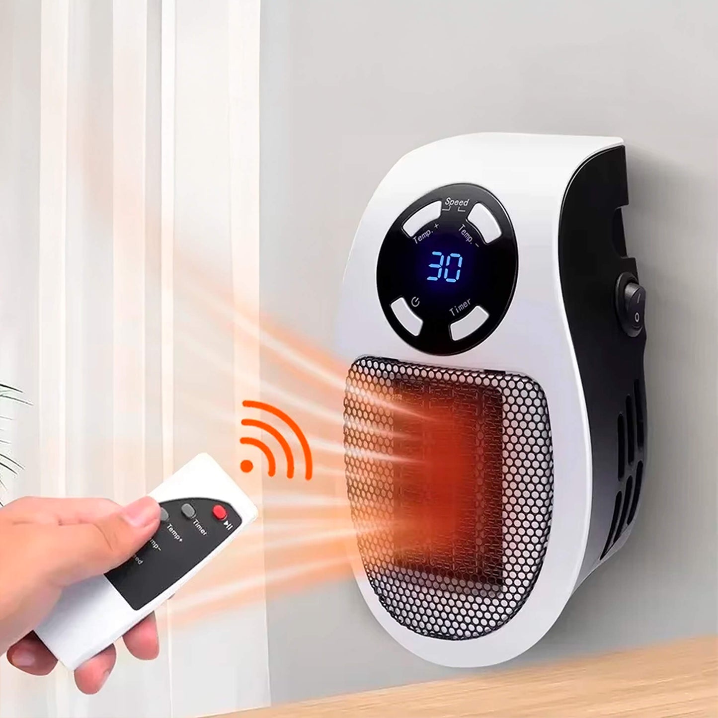 Kompakter USB-Steckdosen-Heizlüfter im energiesparenden Design