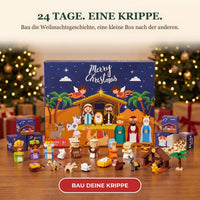 Krippen-Adventskalender, 1495-teiliges Bauset in 24 kleinen Boxen