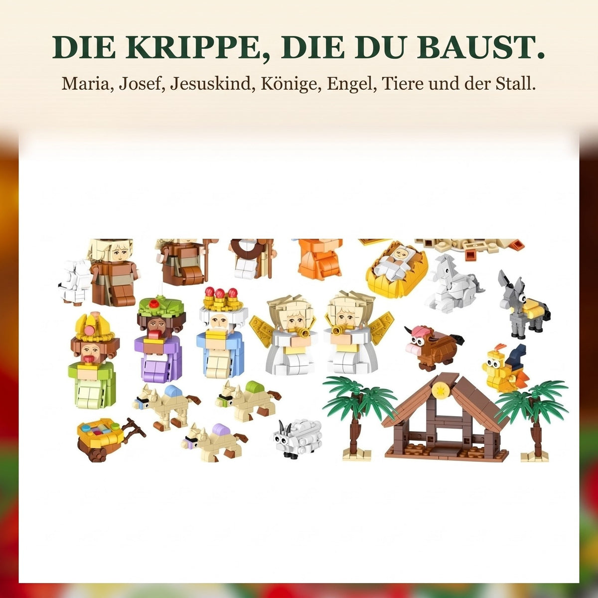 Krippen-Adventskalender, 1495-teiliges Bauset in 24 kleinen Boxen