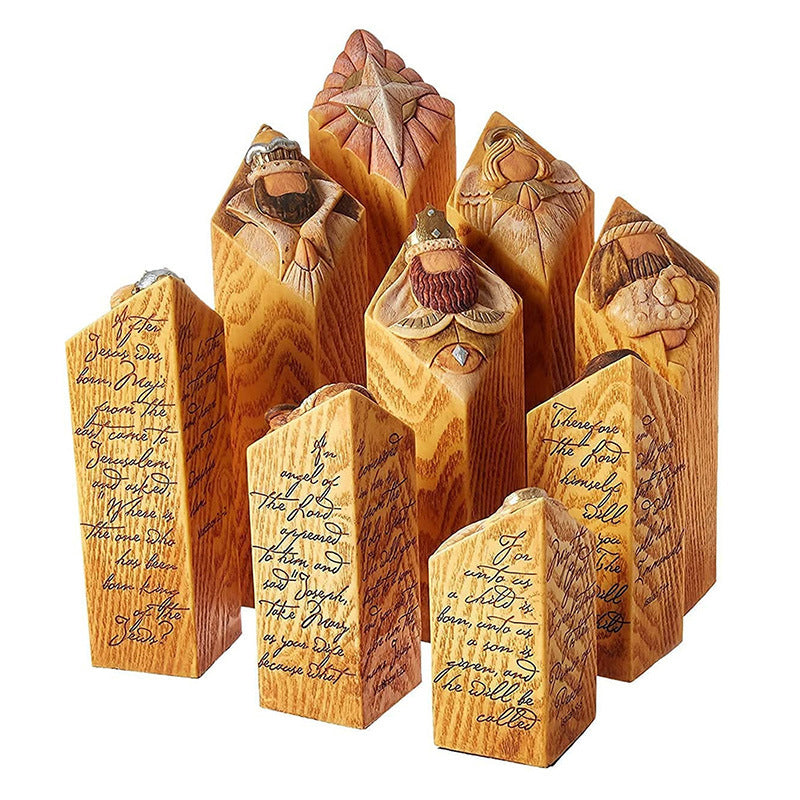 Krippenfiguren in Säulenform