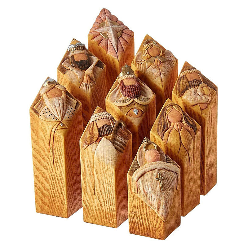 Krippenfiguren in Säulenform