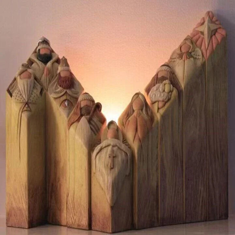 Krippenfiguren in Säulenform