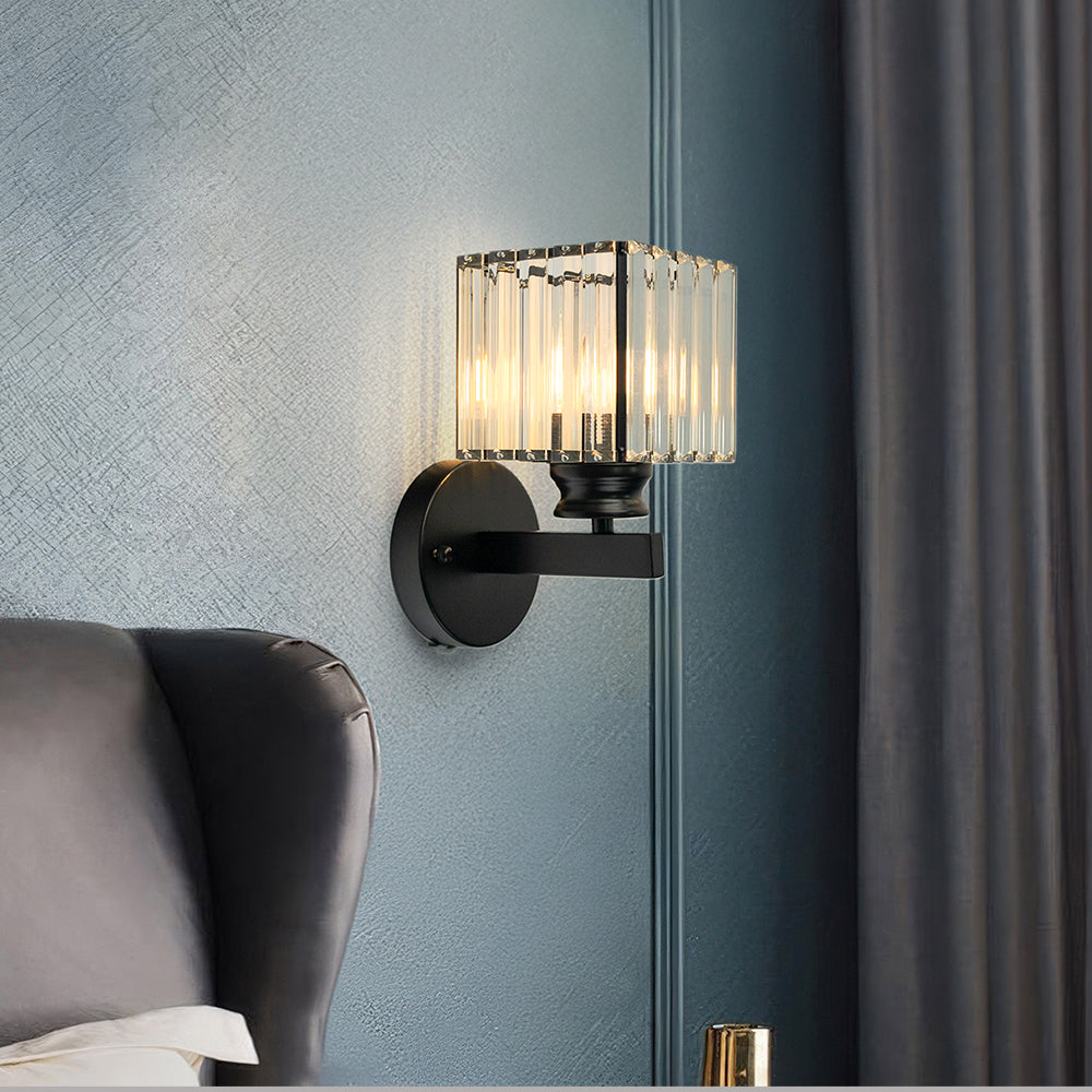 Kristall-Wandleuchte | Moderne Wandlampe aus Glas und Eisen