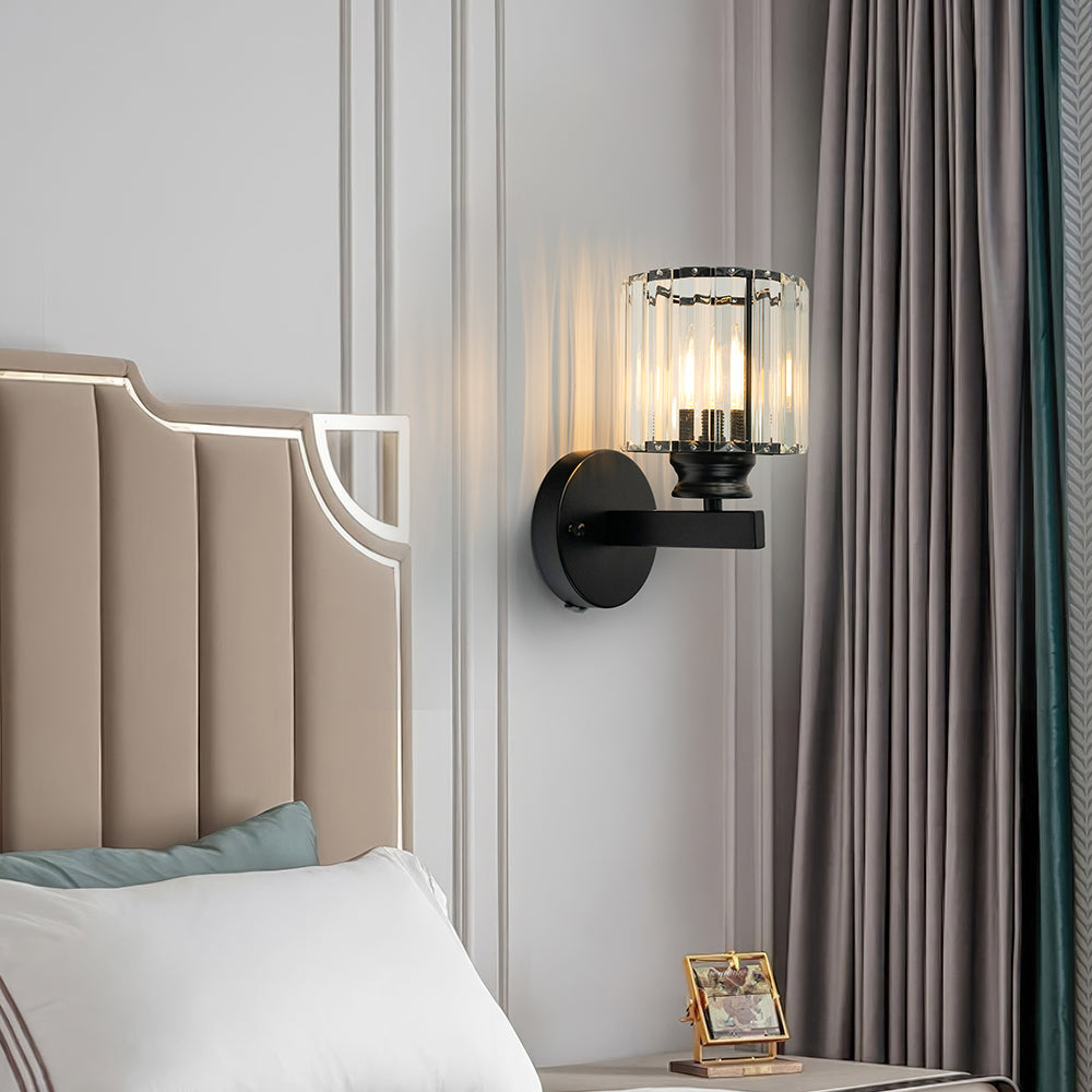 Kristall-Wandleuchte | Moderne Wandlampe aus Glas und Eisen
