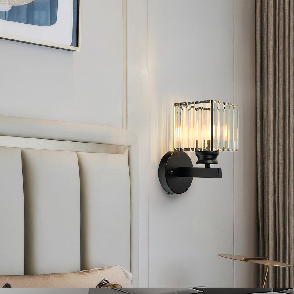 Kristall-Wandleuchte | Moderne Wandlampe aus Glas und Eisen