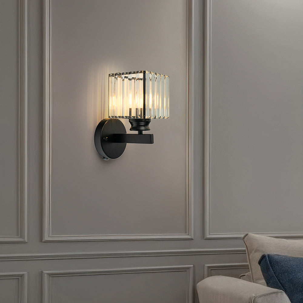 Kristall-Wandleuchte | Moderne Wandlampe aus Glas und Eisen