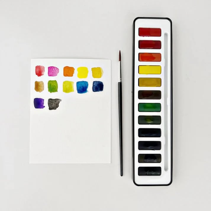 Kunstbuch | Aquarell-Arbeitsbuch für Anfänger | Schritt-für-Schritt-Malbuch