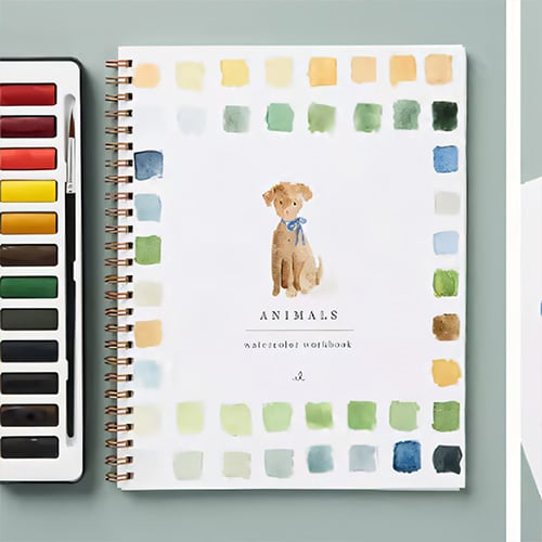 Kunstbuch | Aquarell-Arbeitsbuch für Anfänger | Schritt-für-Schritt-Malbuch