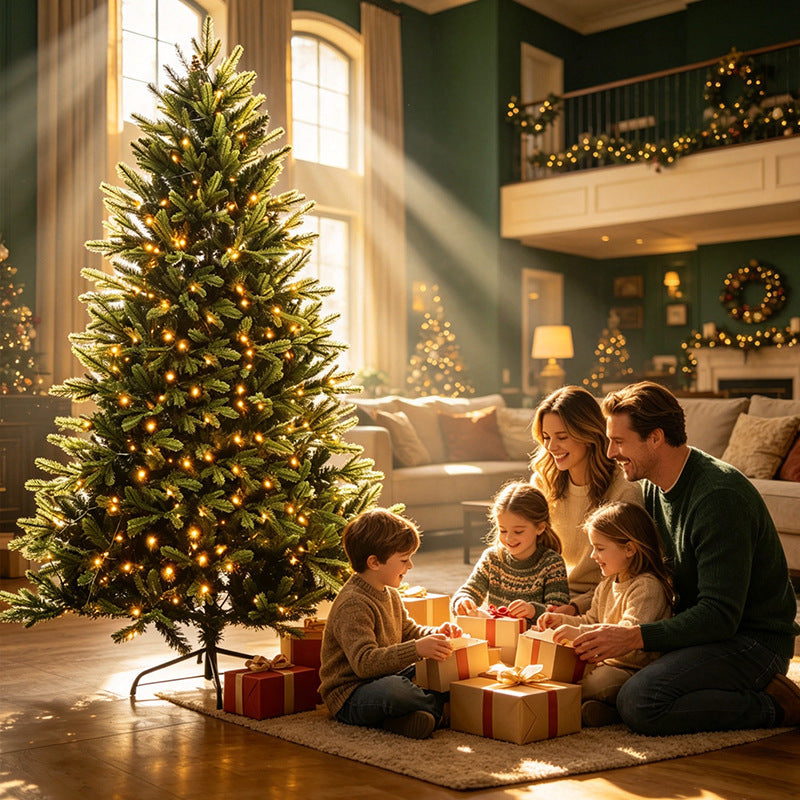 Künstlicher Weihnachtsbaum mit LED-Beleuchtung, 120–300 cm
