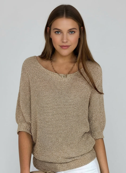 Kurzarm-Strickpullover für Damen