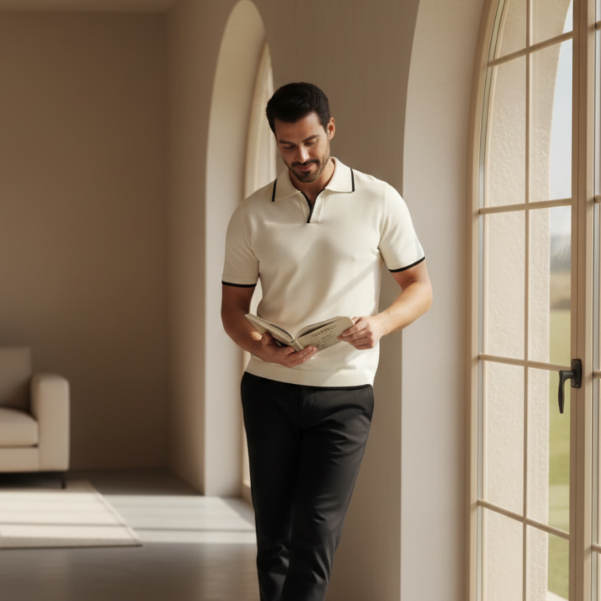 Kurzärmeliges Poloshirt im Slim Fit