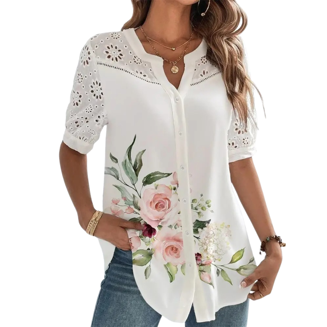Kurzärmlige Casual-Bluse für Damen