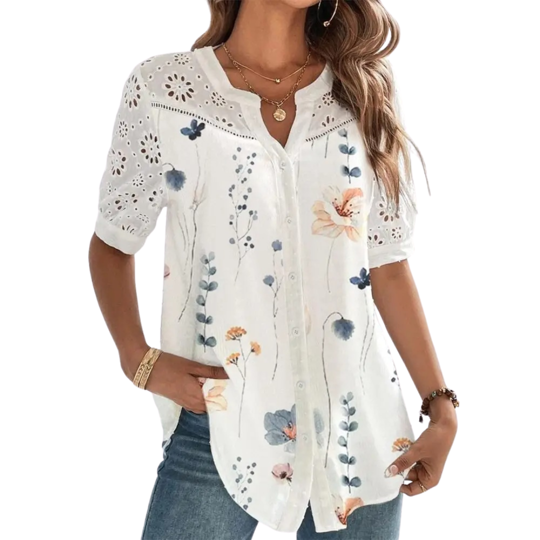 Kurzärmlige Casual-Bluse für Damen