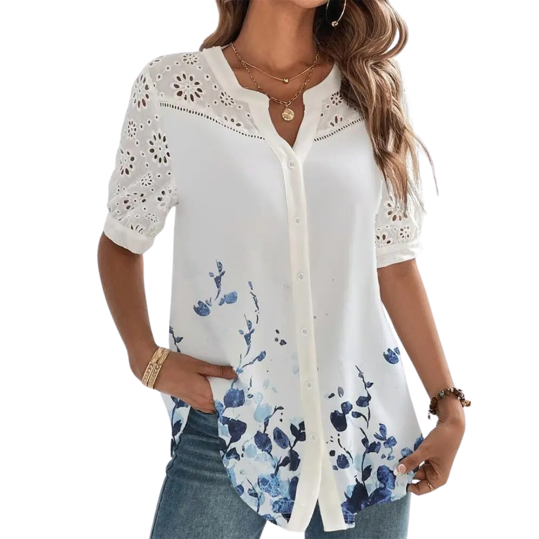 Kurzärmlige Casual-Bluse für Damen