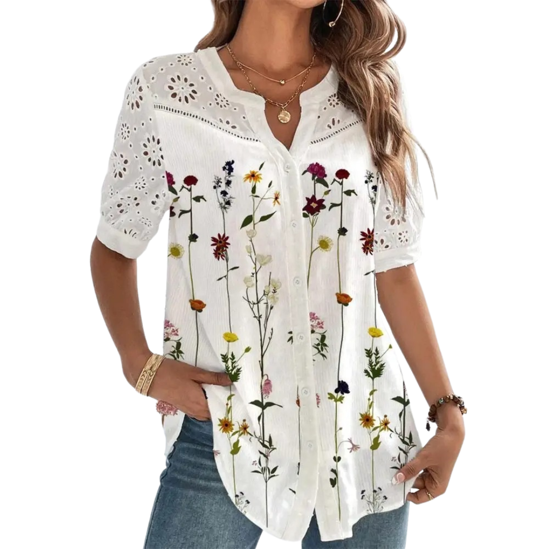 Kurzärmlige Casual-Bluse für Damen