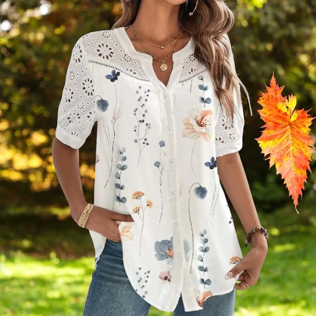Kurzärmlige Casual-Bluse für Damen
