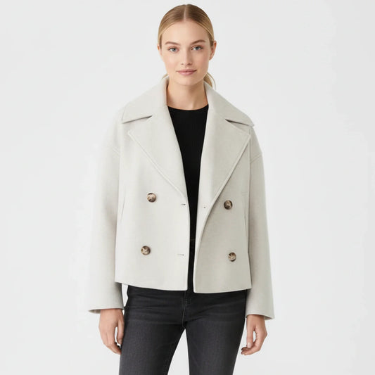 Kurze Cabanjacke für Damen im Trench-Stil