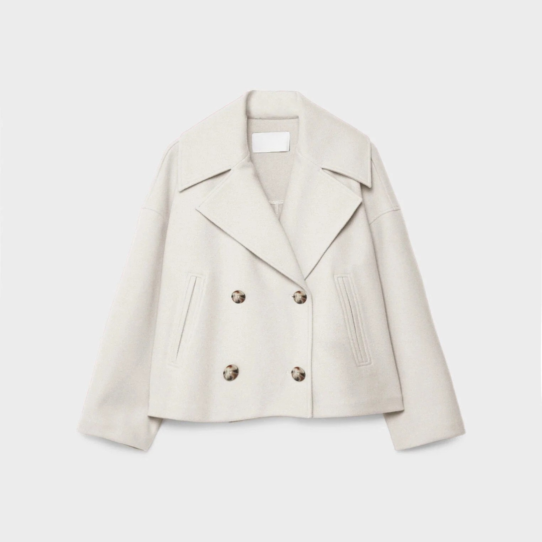 Kurze zweireihige Damenjacke für Herbst & Winter