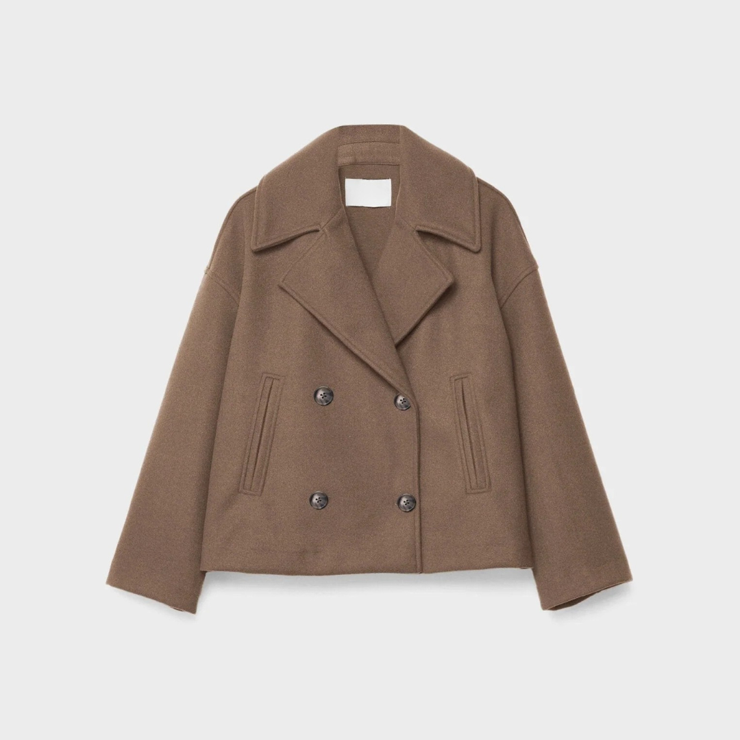 Kurze zweireihige Damenjacke für Herbst & Winter