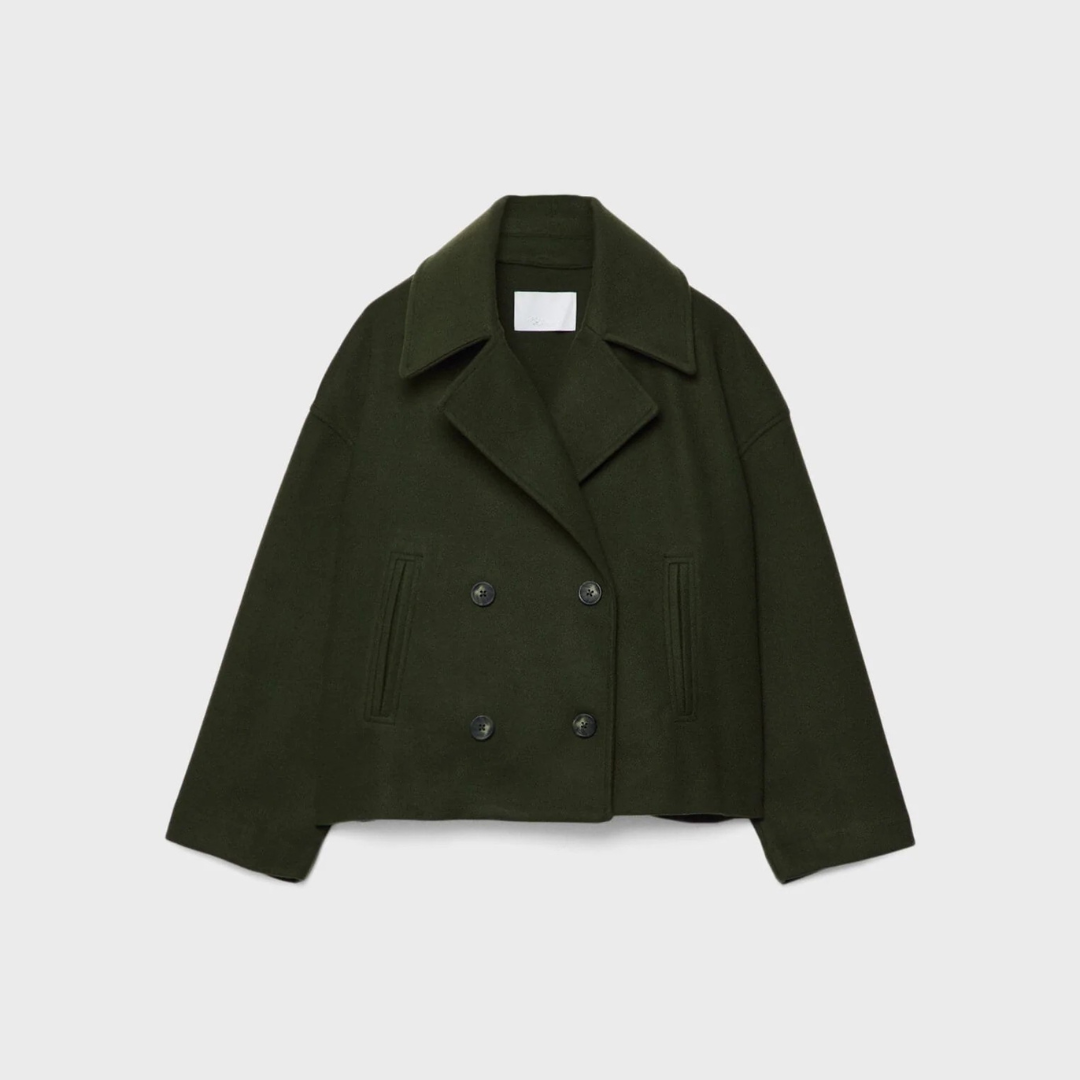 Kurze zweireihige Damenjacke für Herbst & Winter