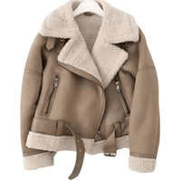 Fliegerjacke mit Lammfell-Imitat für Damen