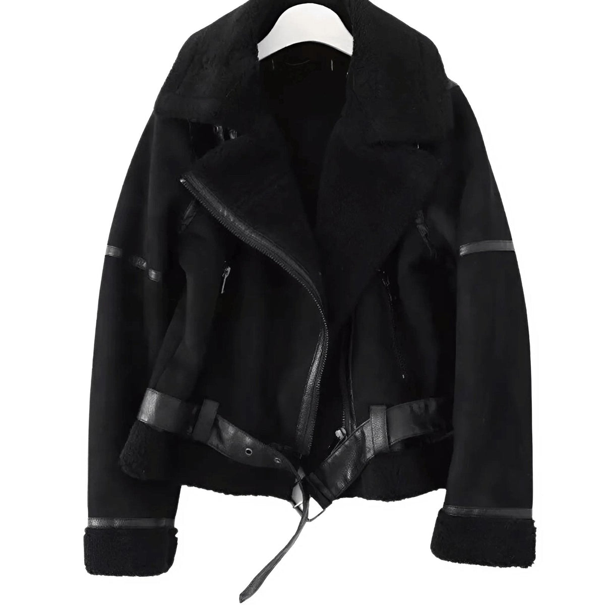 Fliegerjacke mit Lammfell-Imitat für Damen