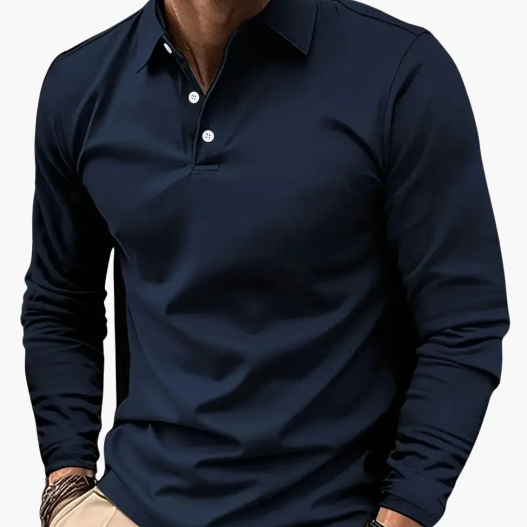 Langarm-Poloshirt für Herren im Casual-Look
