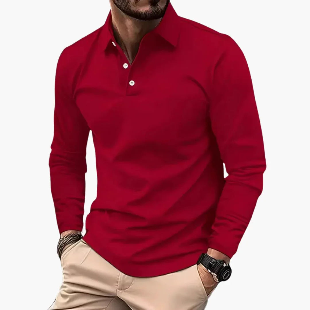 Langarm-Poloshirt für Herren im Casual-Look