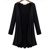 Langarm-Strickjacke mit Wasserfall-Saum