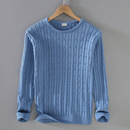 Langarm-Strickpullover aus Baumwolle