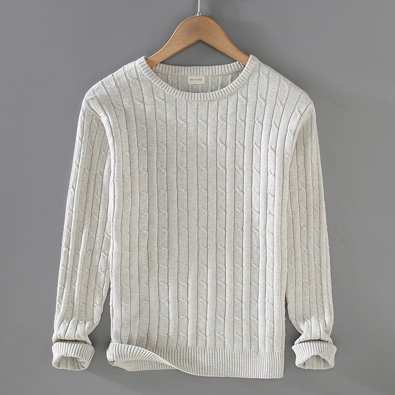 Langarm-Strickpullover aus Baumwolle