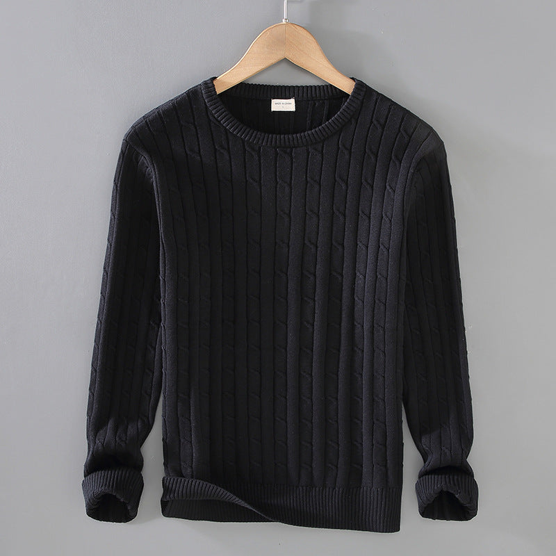 Langarm-Strickpullover aus Baumwolle